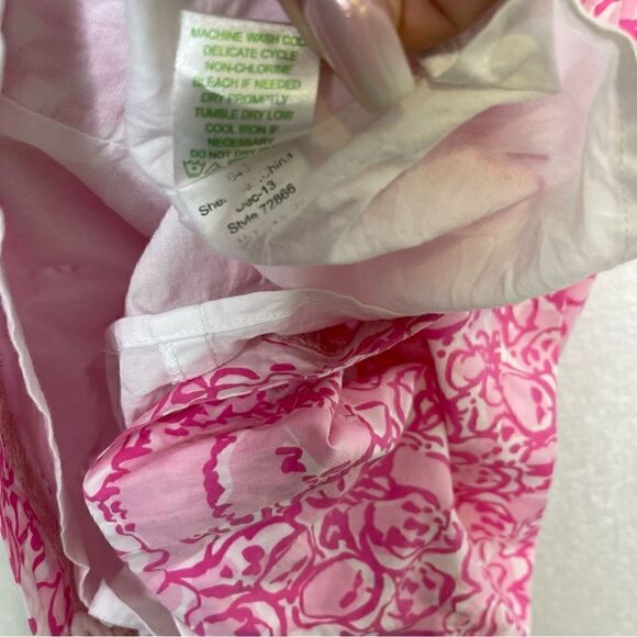 Lilly Pulitzer She’s a Fox Pink Floral High Neck Pearl Shift Dress 4 - Picture 7 of 8